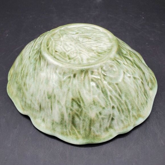 Cabbage or Lettuce Green Leaf Dish Bowl Marked Ceramic - Picture 12 of 12